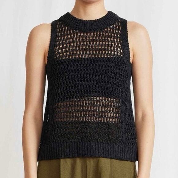 Apiece Apart Abierta Tank In Black Small - Picture 2 of 7